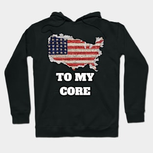 "To My Core" US Flag Graphic Hoodie